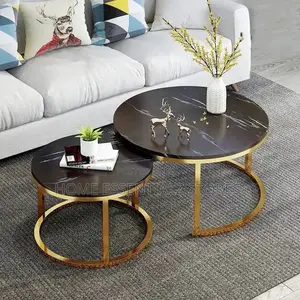 2 Pieces Set of 80cm and 60cm Double Center Tables
