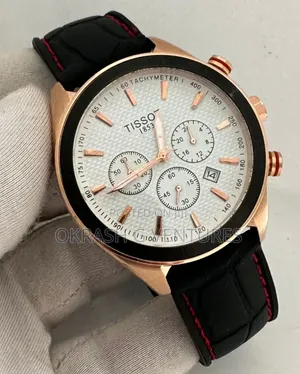 Tissot Chronograph Rose Gold Rubber Strap Watch