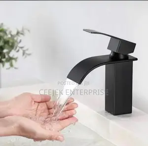 Water Fall Black Basin Mixer