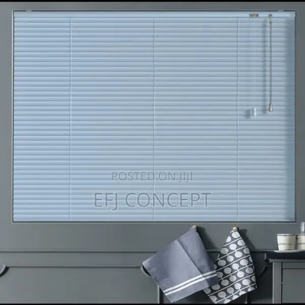 Cool Blue Stripe 50mm Venetian Window Blind