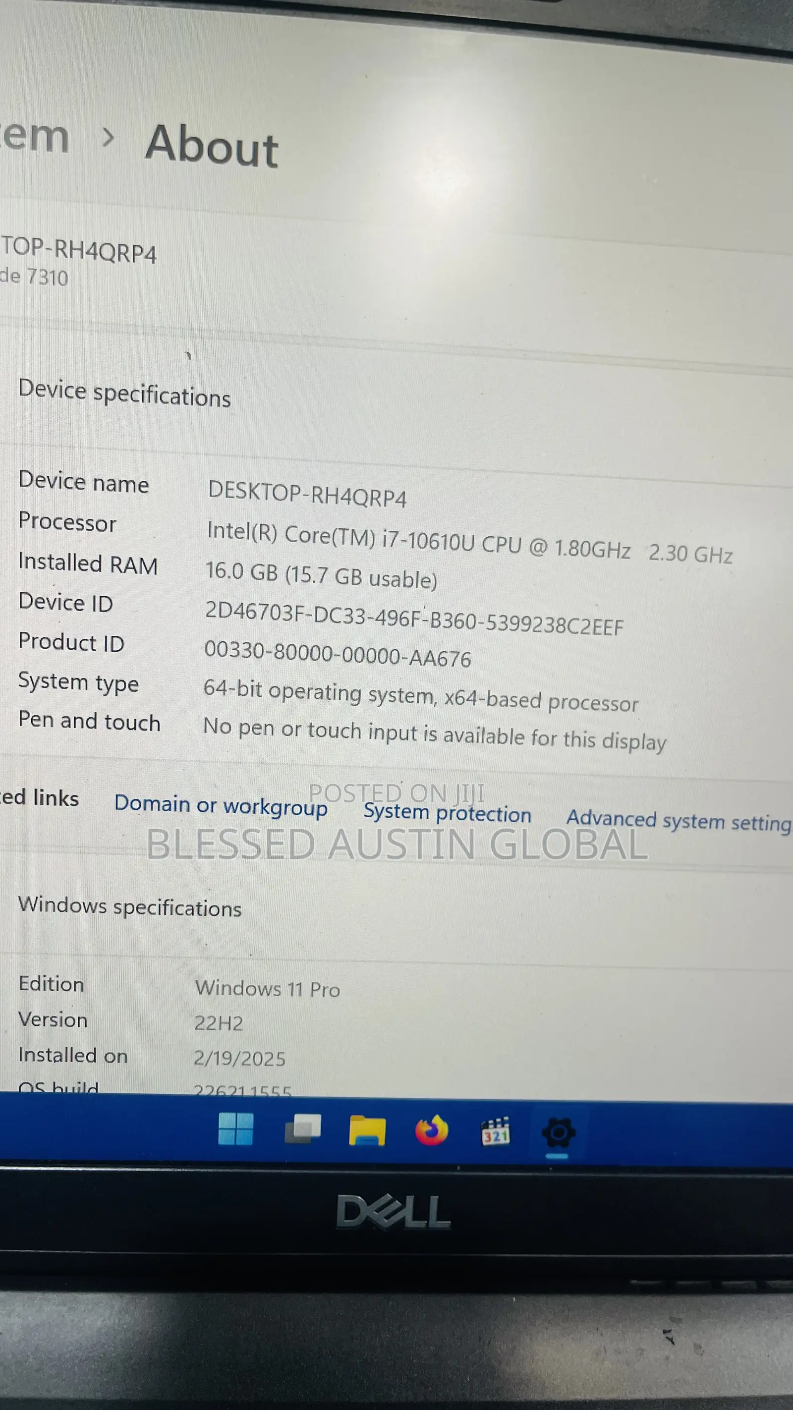 Laptop Dell 16GB Intel Core I7 SSD 256GB