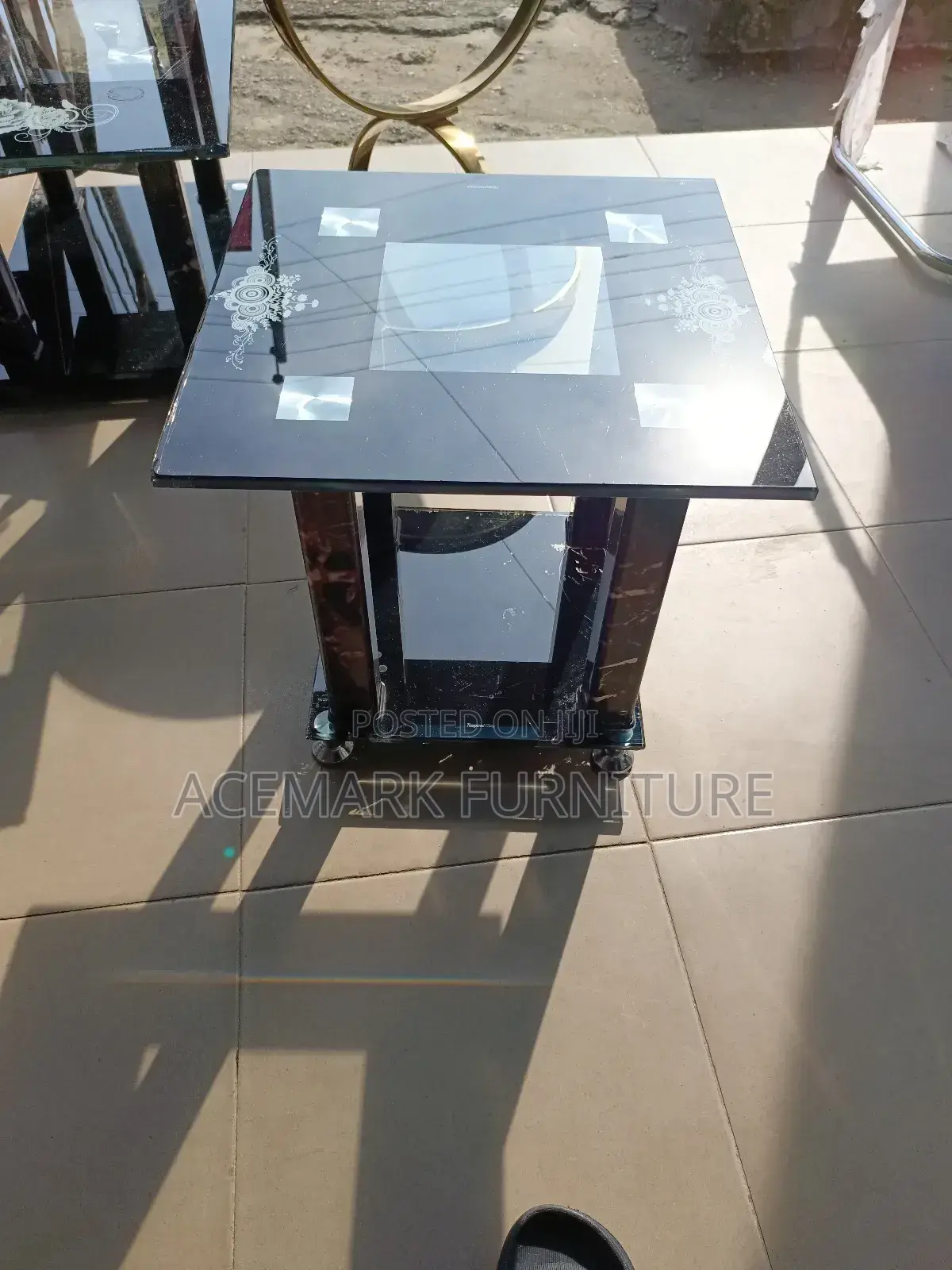 Glass Side Stool