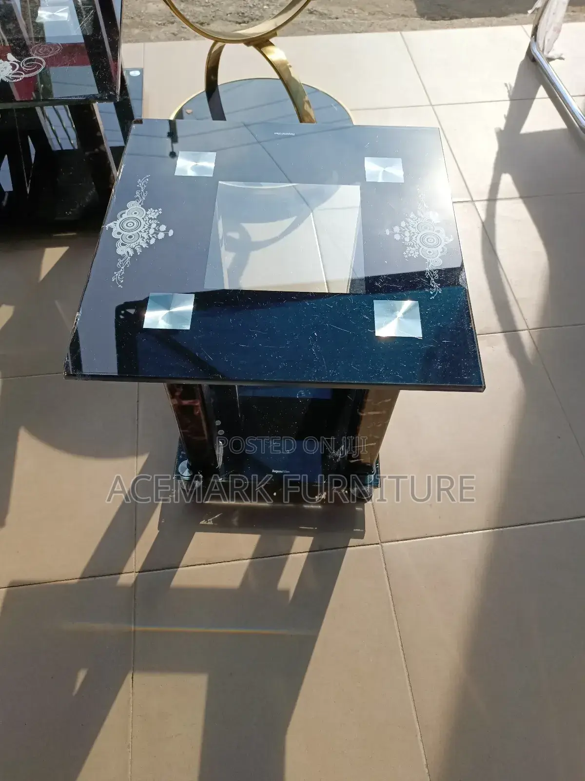 Glass Side Stool