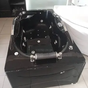 Luxury Black Jacuzzi Bathtub With Jet Massage System