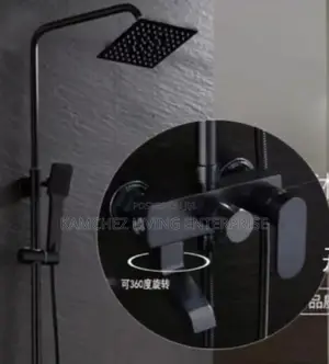 Luxury Black Standing Shower | Anti-Rust