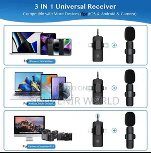 3 in 1 Wireless Lavalier Microphone Universal