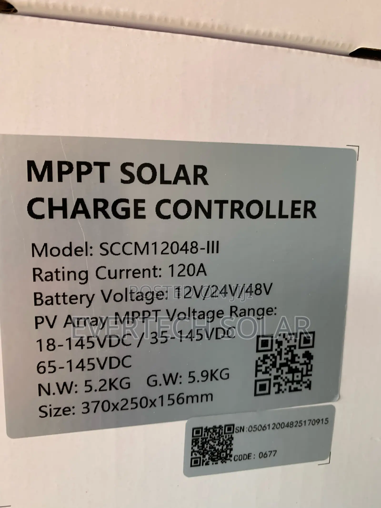 120 Ahms Felicity Charge Controller