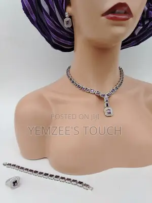 Zirconia Jewelry Set, Purple/Lilac