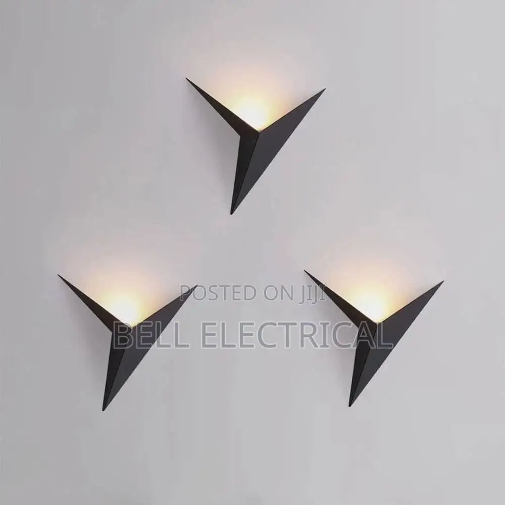 Black Led Wall Lamps Modern Triangle Shape Nordic Indoor