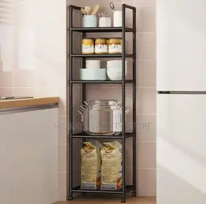 Floor Standing Movable 5-Layers Household Storage Rack