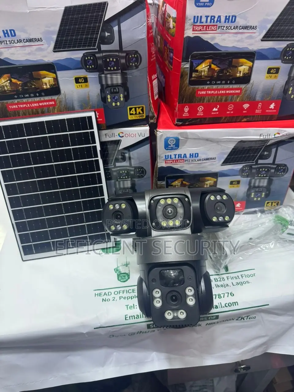 V380 8mp Triple Lens PTZ Solar Camera