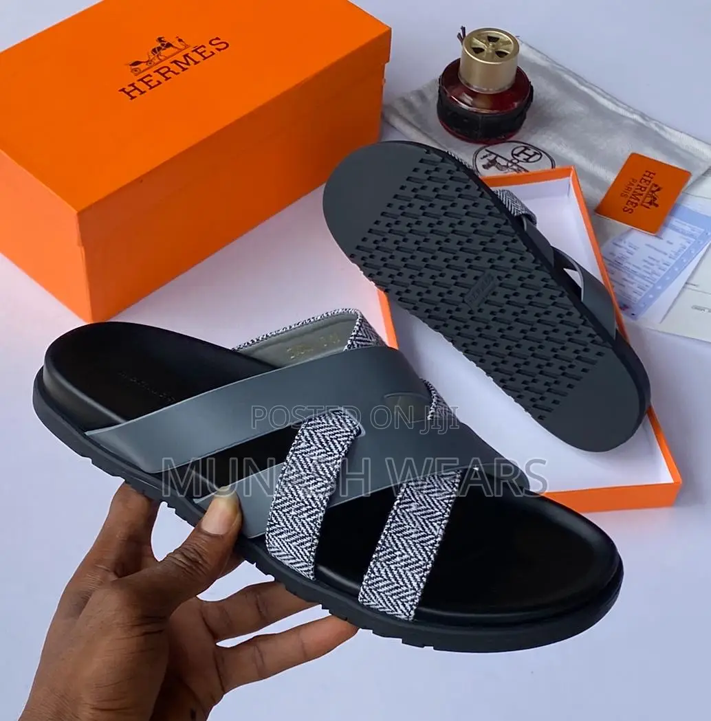 Hermes Basckt Leather Slipers 40-46