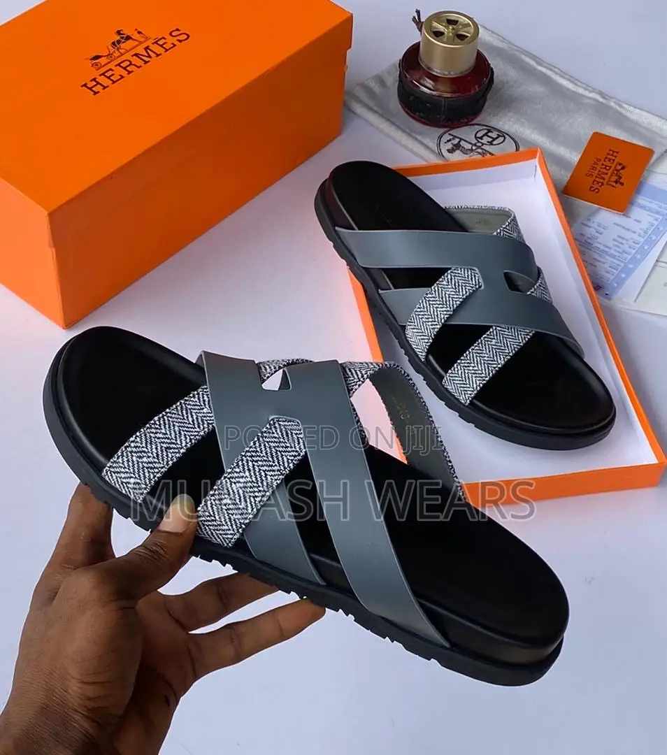 Hermes Basckt Leather Slipers 40-46