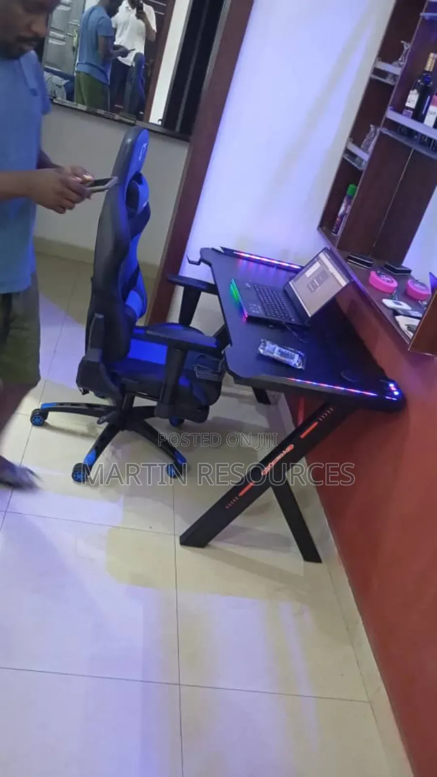 Gaming Chair and Gaming Table.