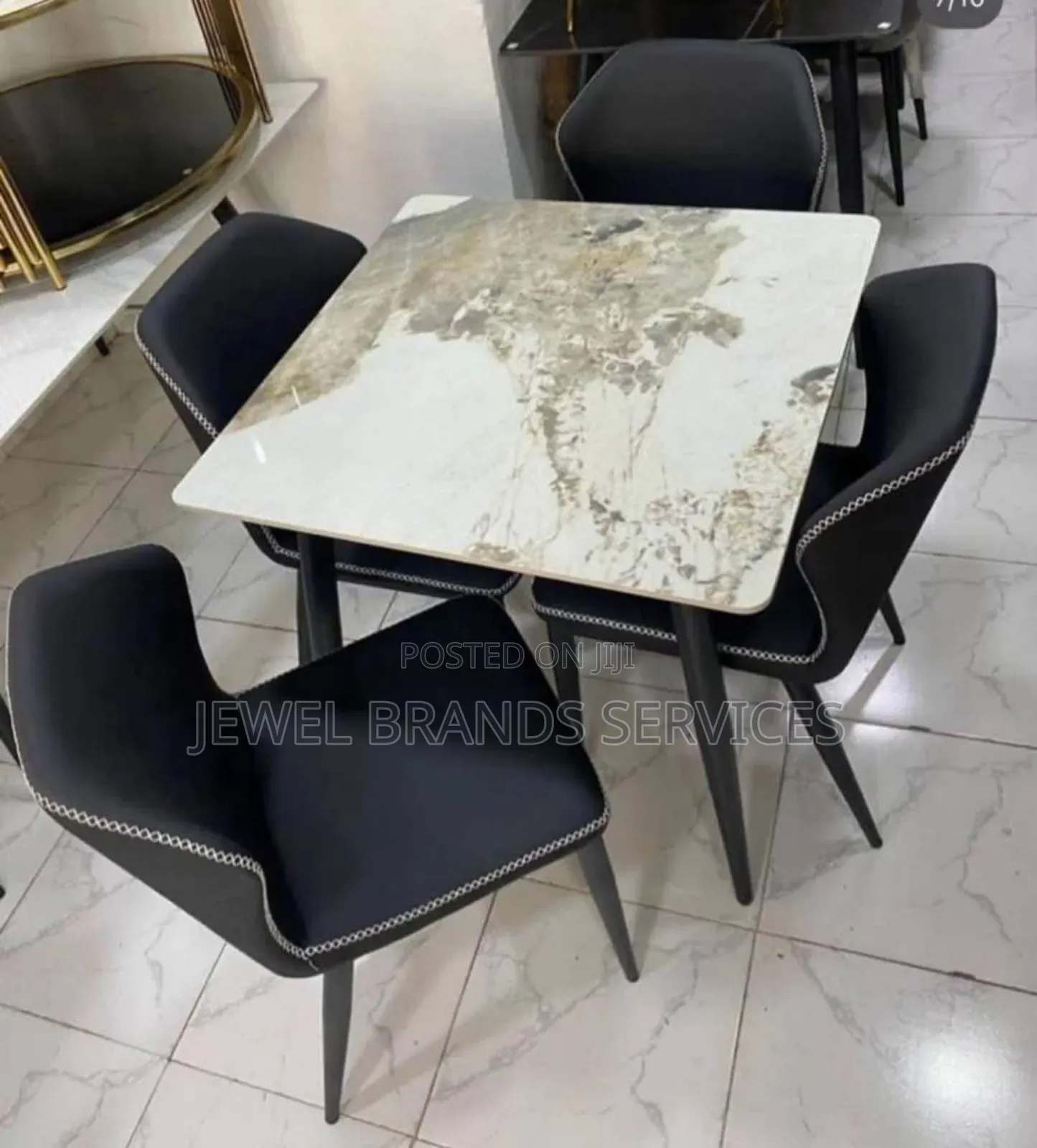 Square 4 Seater Marble Dining