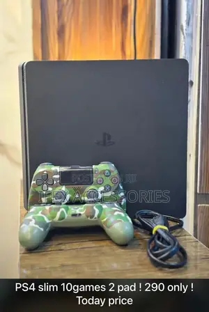 Play Station 4 Slim With 2 Pad and 10 Games