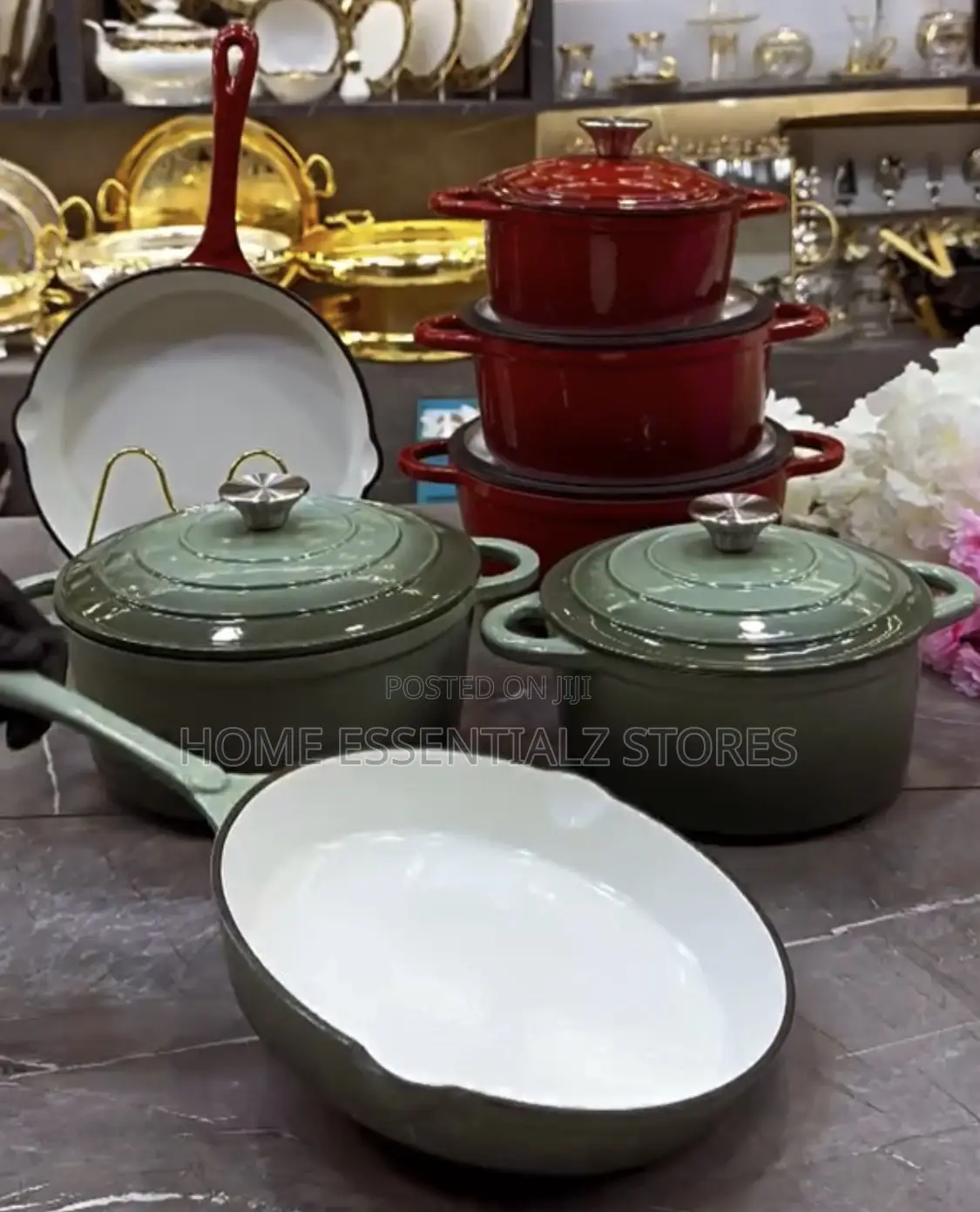S. Jade Pure Cast Iron Pots Set