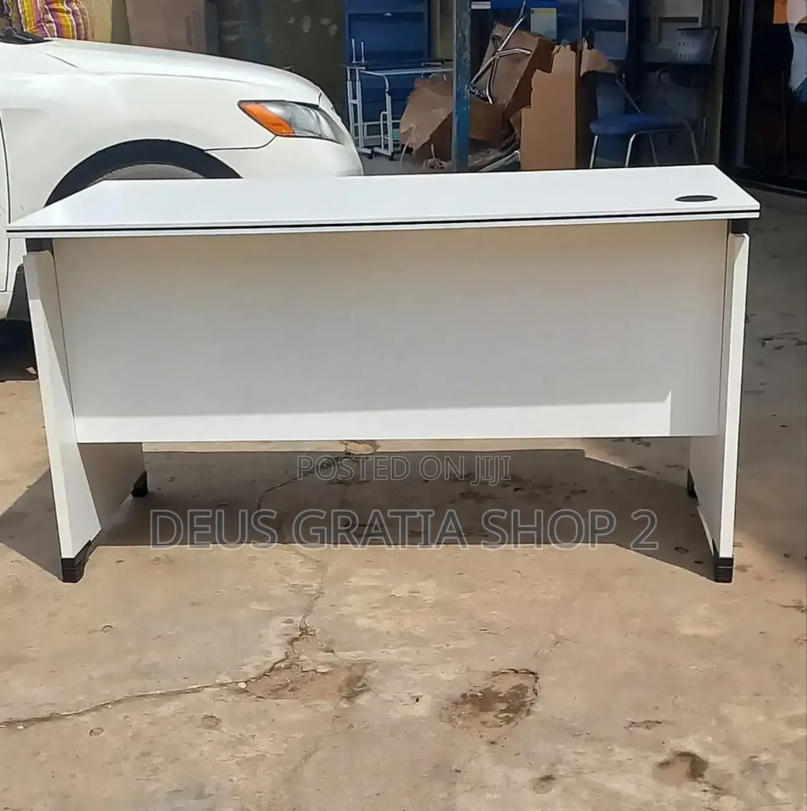White Office Table With 3 Drawers