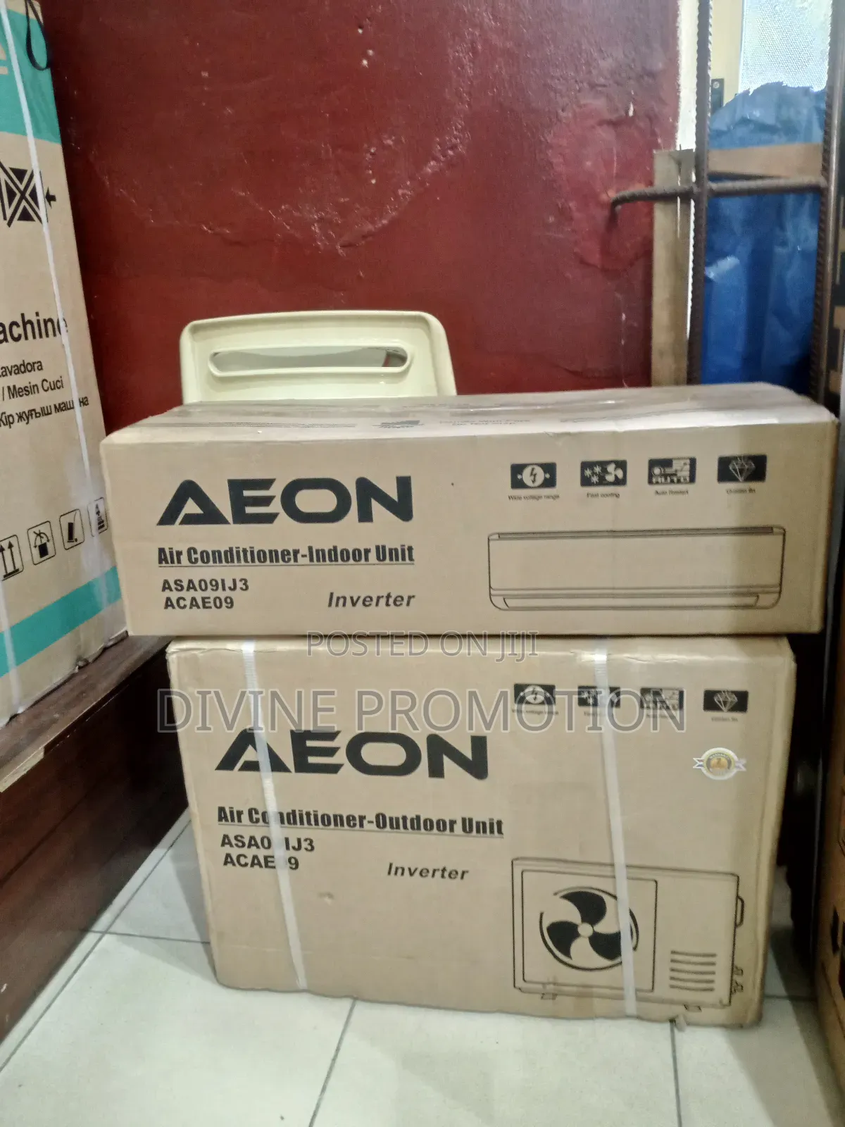 1hp Aeon Inverter Air Conditioner, Split Unit, White Color.