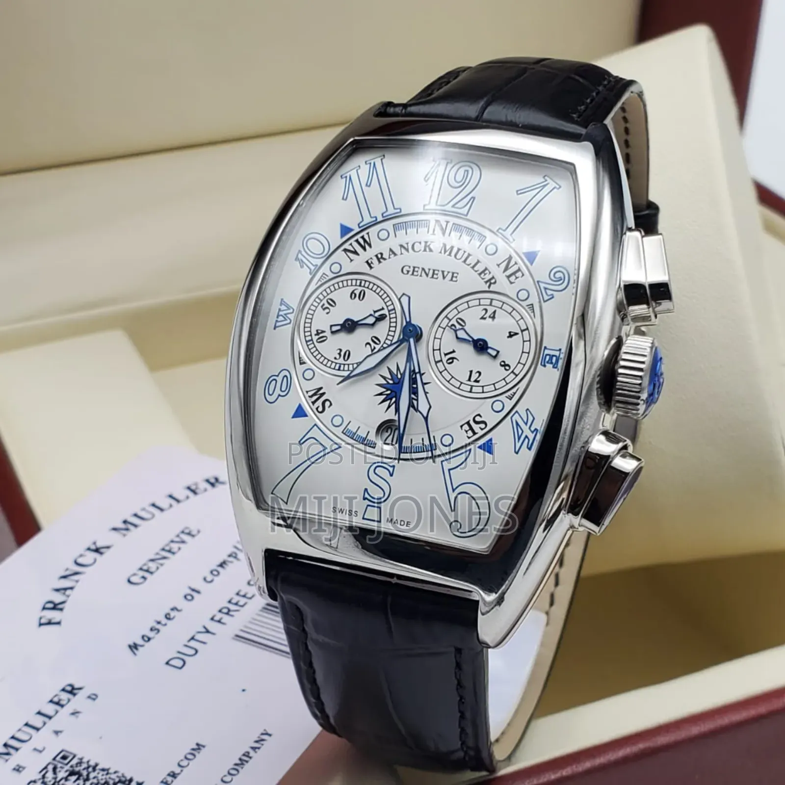 Franck Muller Inspired Mens Leather Watch