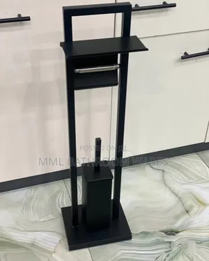 Freestanding Tissue Holder With Storage Rack Toilet Brush