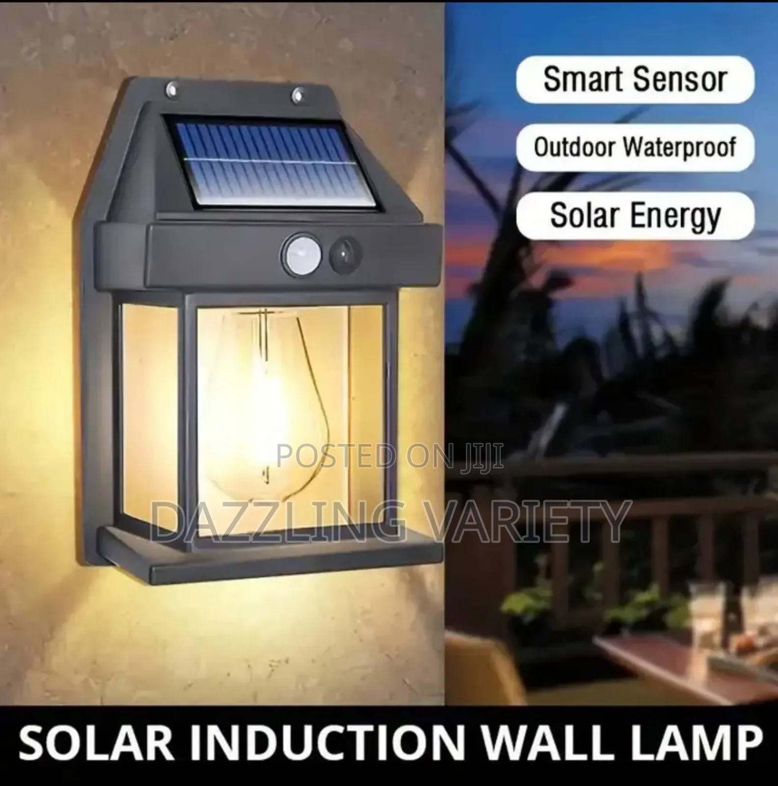 Waterproof Solar Induction Wall Lamp With Motion Sensor for Security