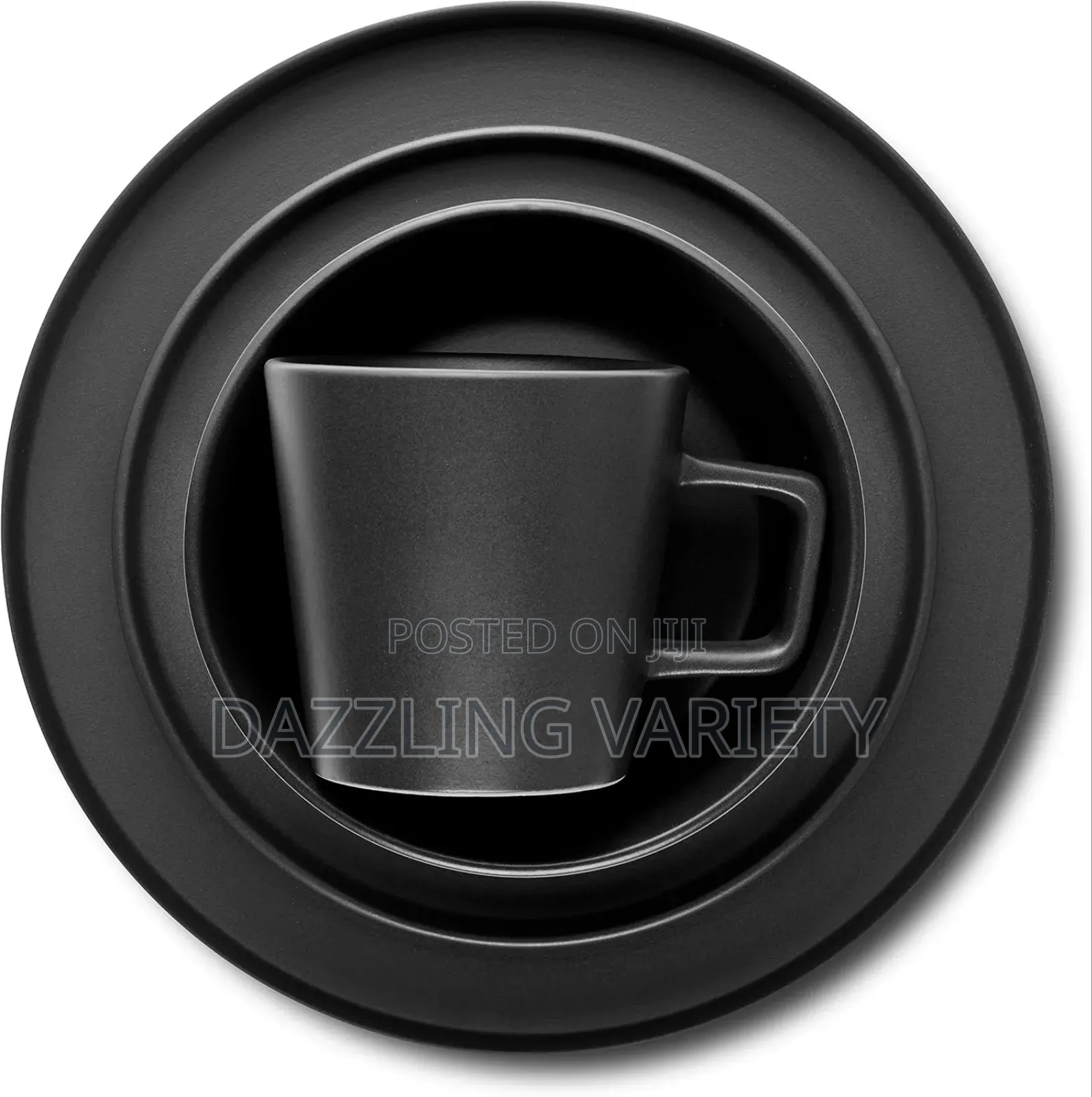 16pcs Luxury Black Ceramic Dinner Set