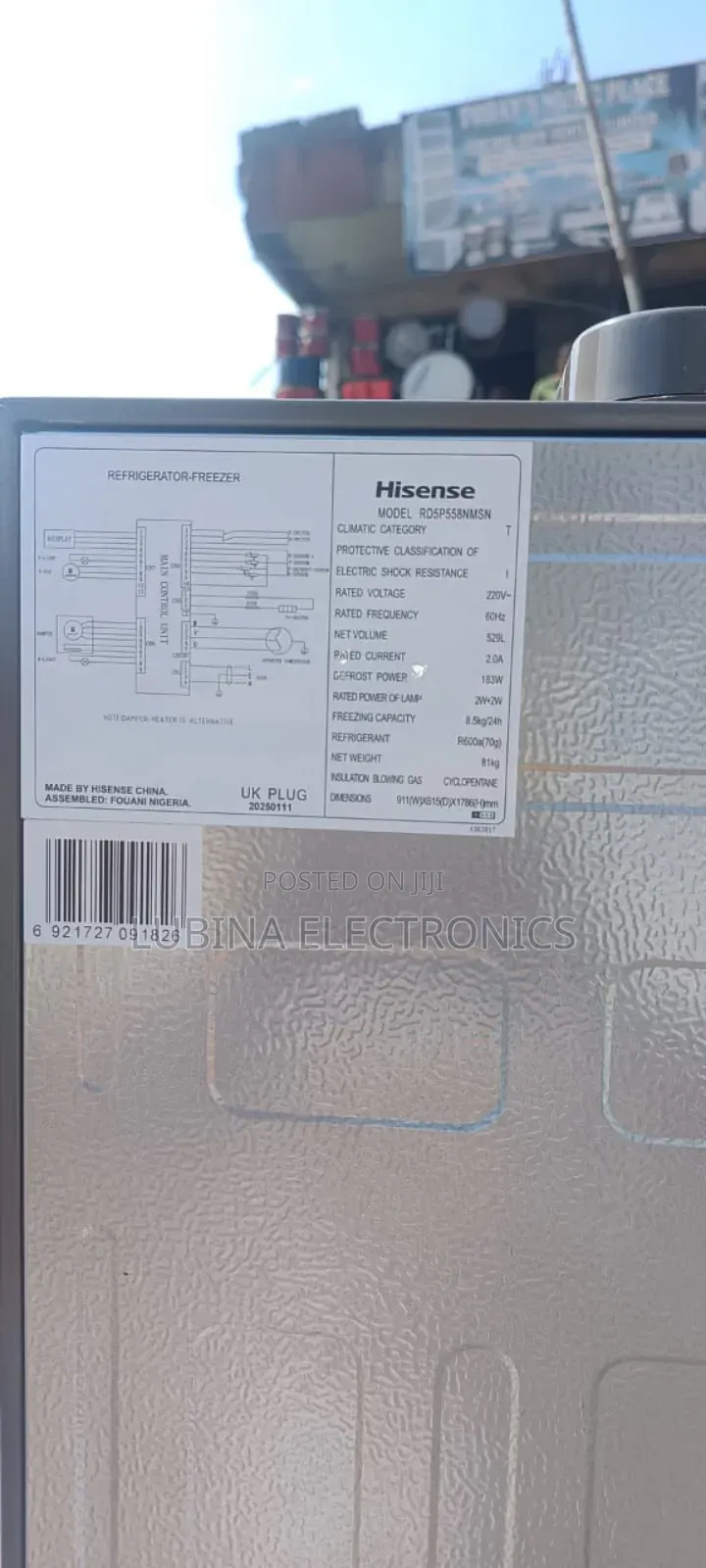 Brand New Hisense Side-Side Fridge√529l√Water Dispenser√