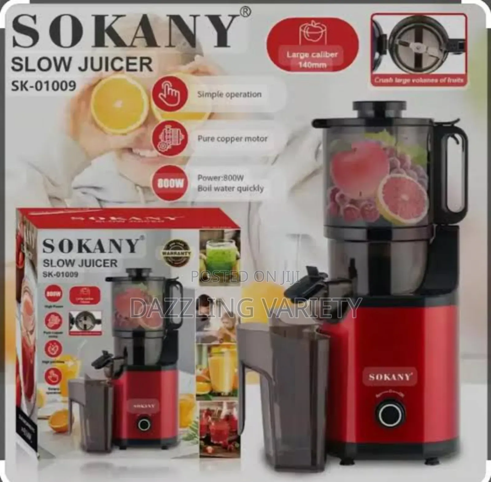 800watts Sokany Slow Juicer