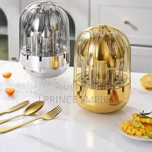 24 PCS Gold Plated Stainless Steel Spoon Fork -With Rack
