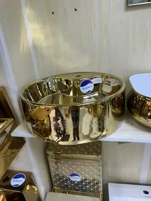 40x40cm Gold Counter Top Basin With Tap Hole
