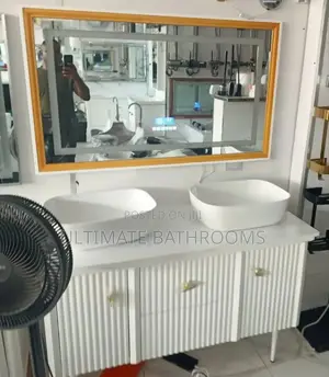 120cm Double White and Gold Dinning Cabinet