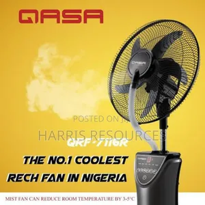 Qasa Rechargeable Mist Standing Fan 16 Inches