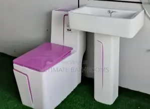 White and Pink Rockford Married Set Watercloset