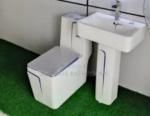 Eagle White and Blue Design Married Set Watercloset