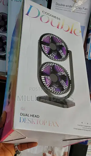 Dual Head Portable Rechargeable Fan