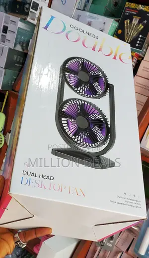 Dual Head Portable Rechargeable Fan