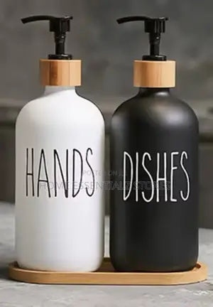 Liquid Hand Dish Soap Dispensers With Bamboo Lids