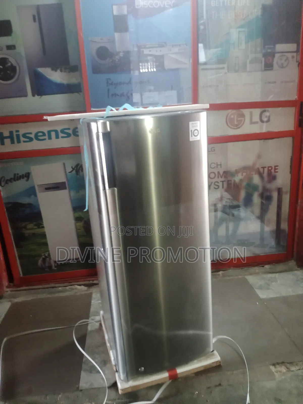 Lg 6 Steps Upright Freezer, 110 Watts, Silver Color.