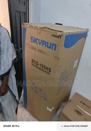 Elegant Stainless Double Door Skyrun Refrigerator 195 Litres