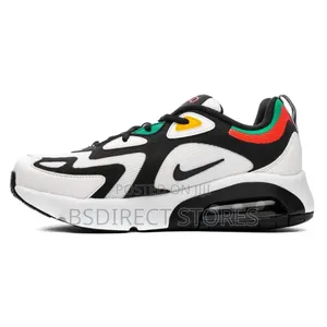 Nike Air Max 200 Trainers Shoes 100 White Black Crimson