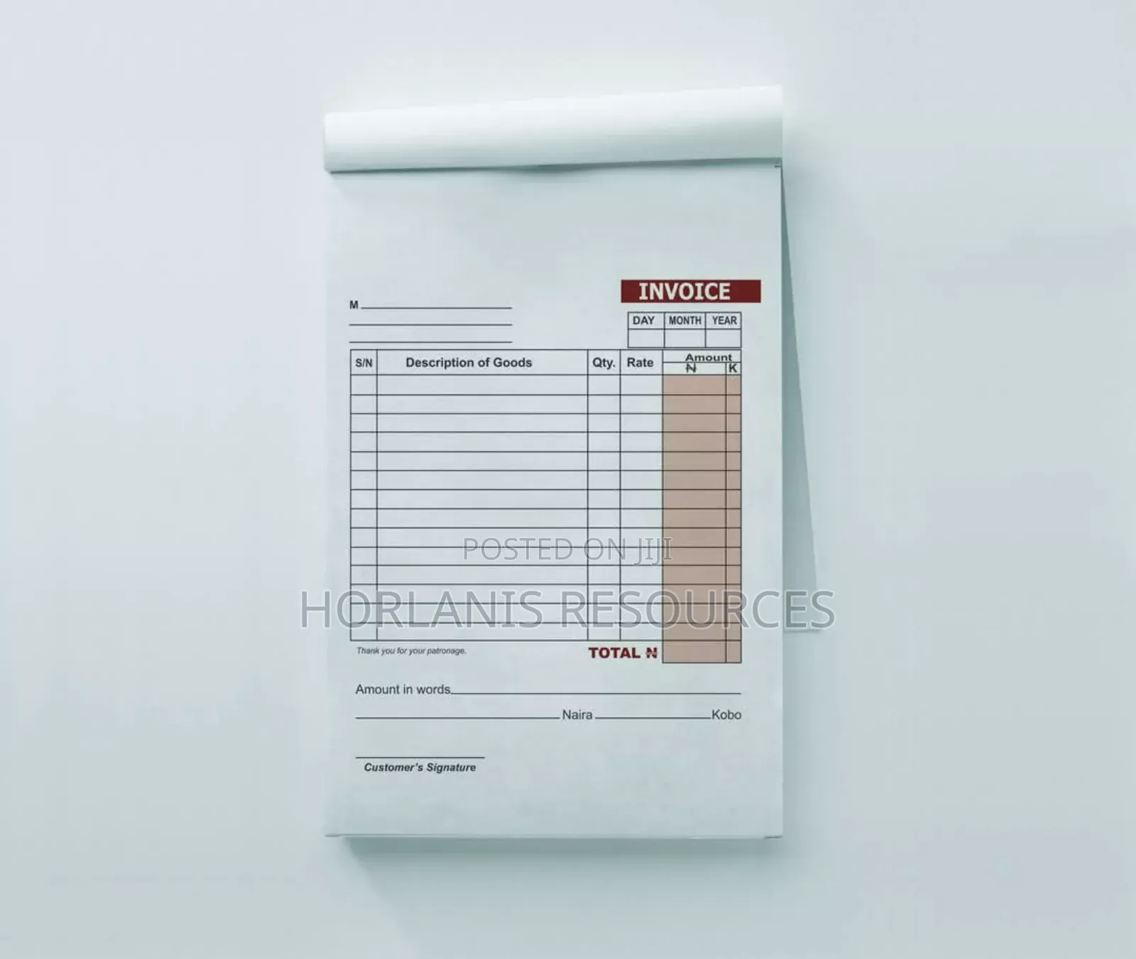 Letterhead Receipts Invoice , General Printing and Souvenirs