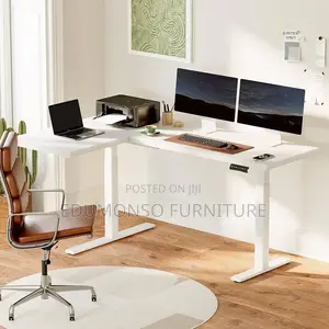 L-Shaped Electric Height Adjustable Standing Desk 1.6mtr