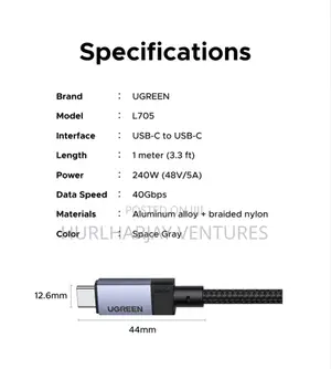 Ugreen 240w Display Thunderbolt Pd Cable