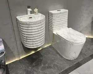 Wall-Mounted Marble Sink Smart Toilet Combo Set