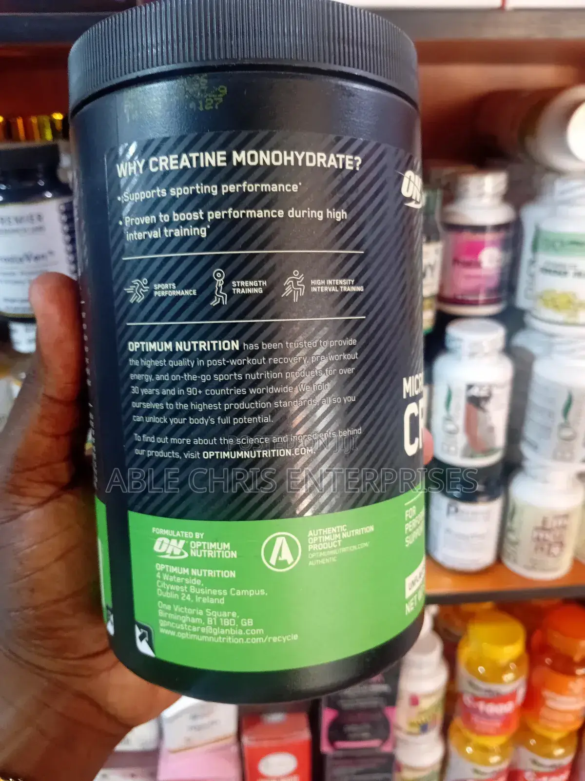 Optimum Nutrition Micronised Creatine Powder.