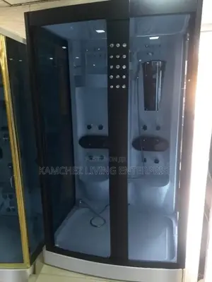 Luxury Steam Shower Cabin With Black Frame Massage Jets