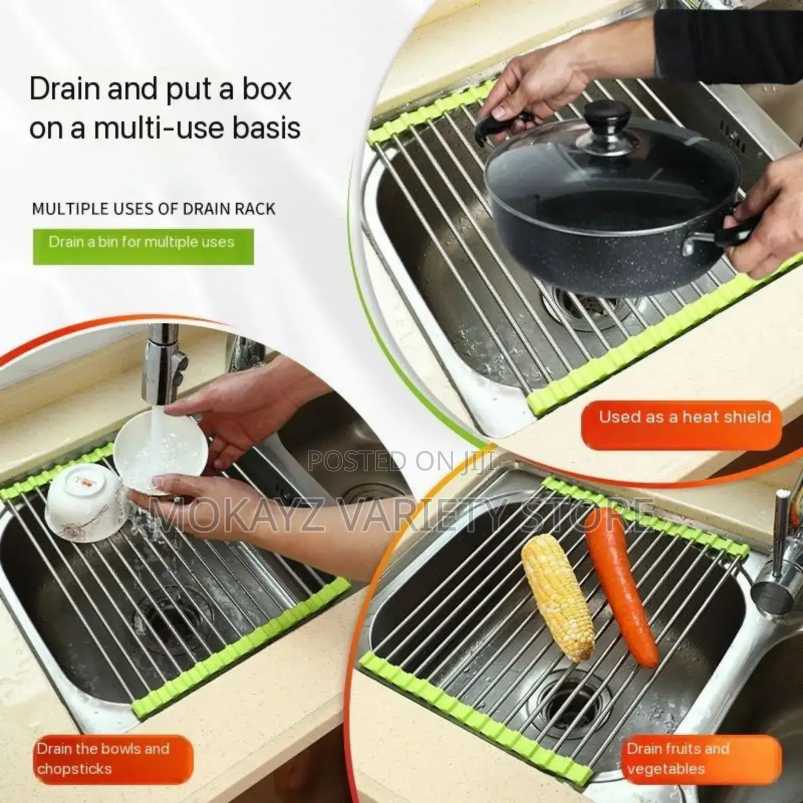 Foldable Multipurpose Sink Drain Rack
