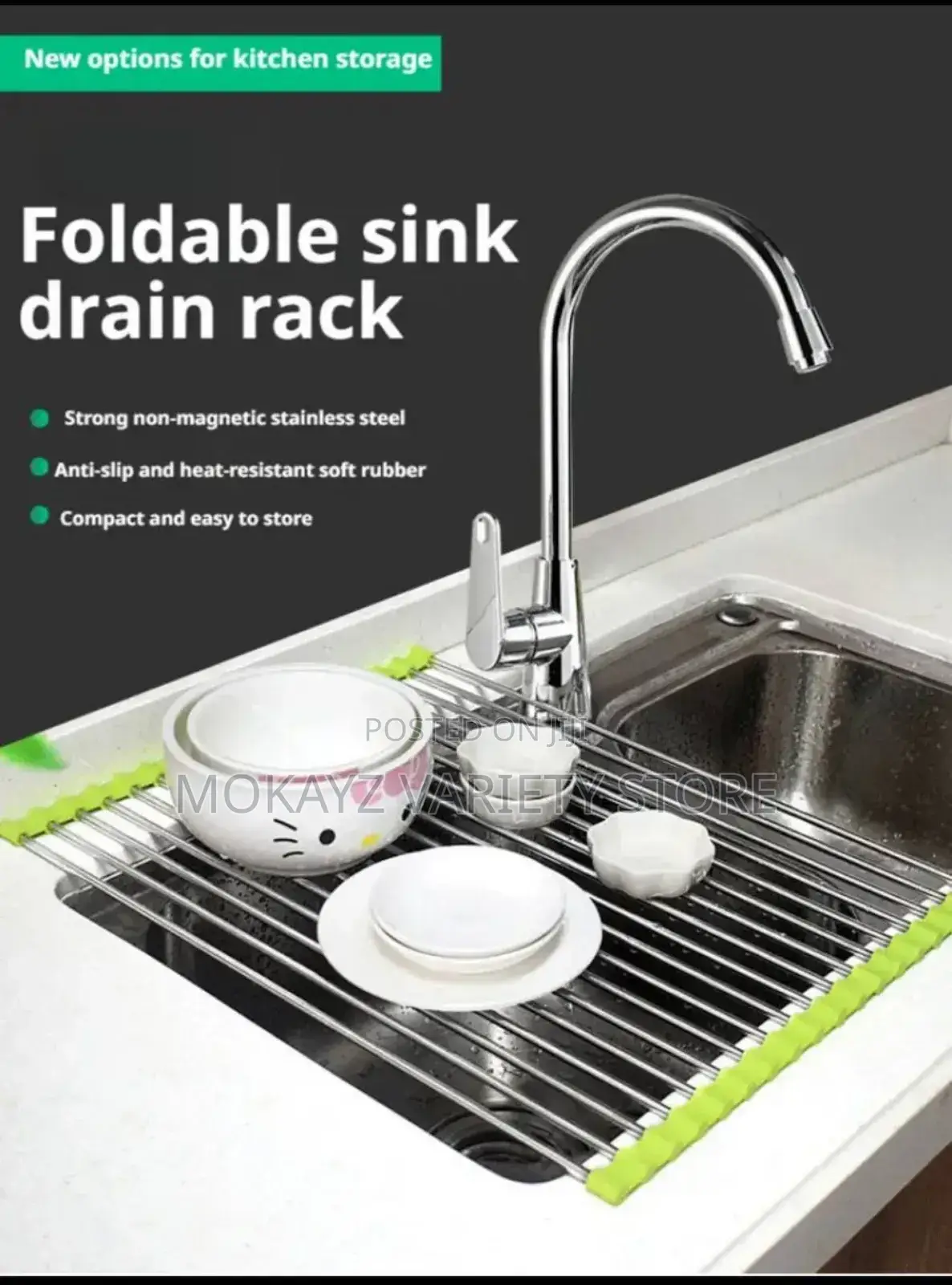 Foldable Multipurpose Sink Drain Rack