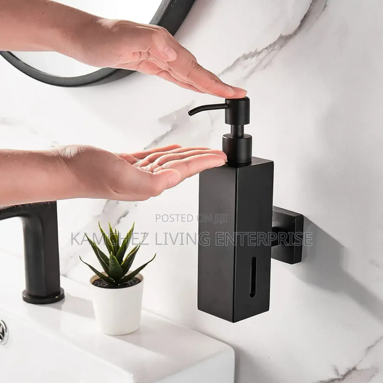 Matte Black Wall Soap Dispenser – 200ml Refillable Steel
